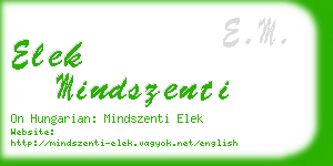 elek mindszenti business card